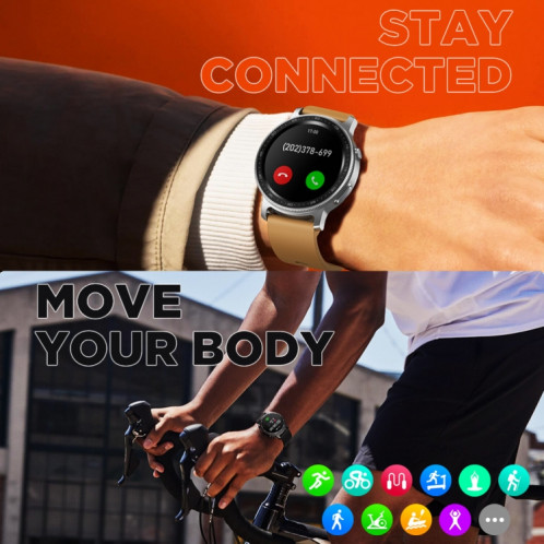 Zeblaze gTR2 1,28 pouce Color tactile écran Bluetooth 5.0 IP68 Wather Watch Smart Watch, Support Moniteur de sommeil / Moniteur de fréquence cardiaque / Surveillance de la pression artérielle (Noir) SZ382B1761-08