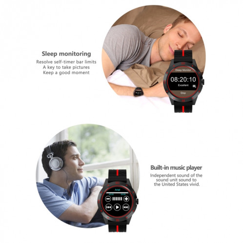 N6 Smart Watch 1.3 pouce écran TFT MTK2502C Bluetooth4.0, bracelet de montre en silicone, moniteur de fréquence cardiaque de soutien et podomètre et moniteur de sommeil et rappel sédentaire (rouge) SH560R1358-016