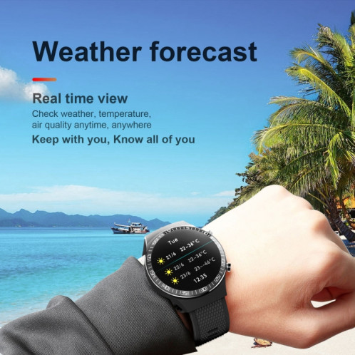 M88 Watch Smart pour hommes, Soutenir la fréquence cardiaque / la pression artérielle / la surveillance de l'oxygène et la surveillance du sommeil et le rappel sédentaire (argent) SH738S165-08