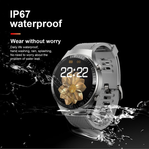 M88 Watch Smart pour hommes, Soutenir la fréquence cardiaque / la pression artérielle / la surveillance de l'oxygène et la surveillance du sommeil et le rappel sédentaire (argent) SH738S165-08