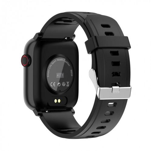 SE02 Watch Smart Smart Smart, Soutenir la fréquence cardiaque / la pression artérielle / la surveillance de l'oxygène sanguin et la surveillance du sommeil et le rappel sédentaire (noir) SH739B653-08