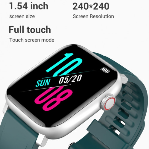 SE02 Bluetooth Smart Sport Watch, Soutenir la fréquence cardiaque / la pression artérielle / la surveillance de l'oxygène sanguin et la surveillance du sommeil et le rappel sédentaire (vert) SH739G1186-08