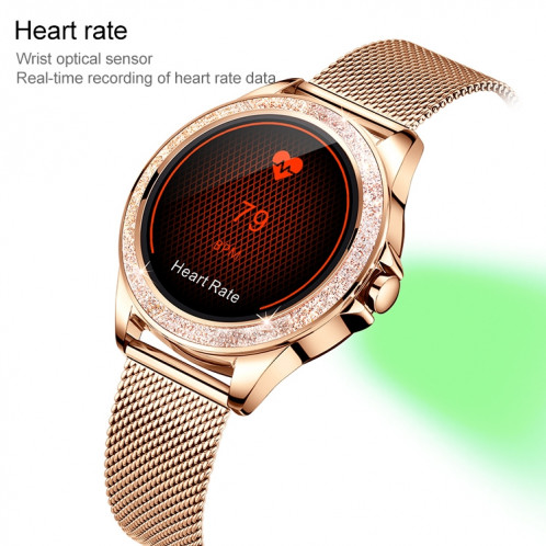 M6003 En acier inoxydable Mesh Strap Mode Smart Watch pour Femmes, Support Sauvegarde cardiaque Surveillance et podomètre & Surveillance du sommeil et calories (or rose) SH40RG1695-07