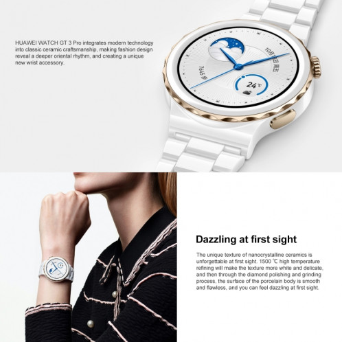 Huawei Watch GT 3 Pro Ceramics Smart Watch 43 mm Ceramics-bracelet, écran AMOLED de 1,32 pouce, prise en charge ECG / GPS / 7 jours de la batterie SH788B786-07