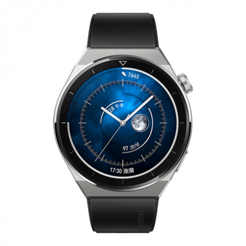 Huawei Watch GT 3 Pro Titanium Smart Watch 46 mm en caoutchouc, écran AMOLED de 1,43 pouce, prise en charge de la durée de vie de la batterie ECG / GPS / 14 jours (noir) SH789B465-07