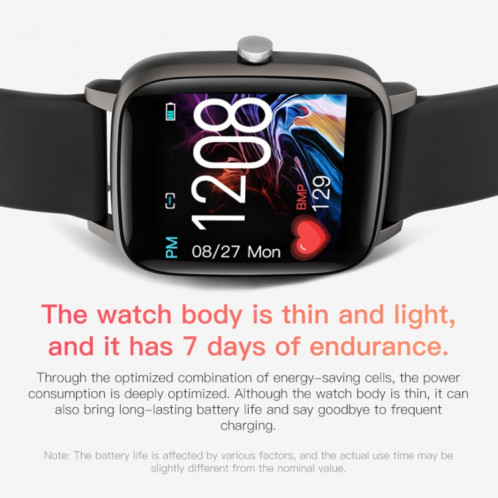 T98 Montre intelligente à écran couleur de 1,4 pouces, étanche IP67, mesure de la température corporelle de soutien / surveillance de la fréquence cardiaque / surveillance de la pression artérielle / rappel SH786H543-014