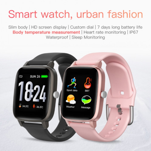 Montre intelligente à écran couleur T98 de 1,4 pouces, étanche IP67, mesure de la température corporelle de soutien / surveillance de la fréquence cardiaque / surveillance de la pression artérielle / rappel SH786L660-014