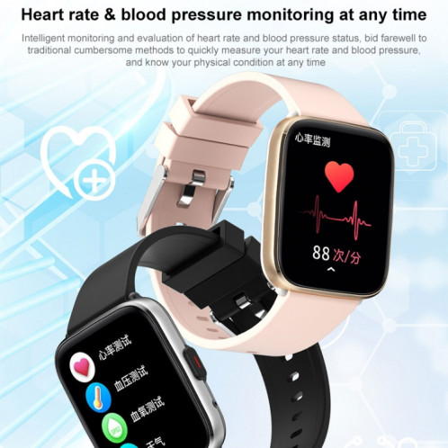 G12 1,7 pouce IPS Smart Watch Smart Watch, Support Appel Bluetooth / Surveillance de la température corporelle (Noir) SH783B1184-07