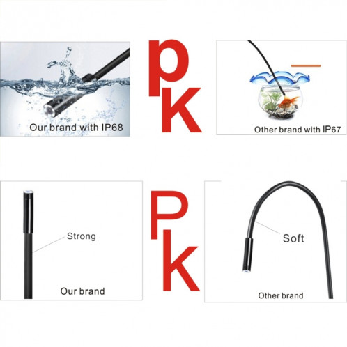 2.0MP HD Caméra WiFi Endoscope Snake Tube Tube Inspection Caméra avec 8 LED, imperméable IP68, Lentille diamètre: 8mm, longueur: 2m, ligne douce SH8871473-07