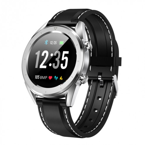 DT28 1.54 pouces IP68 bracelet en silicone étanche Smartwatch Bluetooth 4.2, prend en charge le rappel d'appel entrant / surveillance de la pression artérielle / paiement de la montre (noir argent) SH02BS1064-011