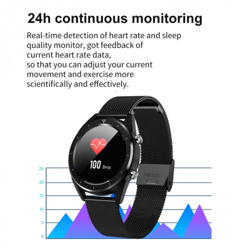 DT28 1.54 pouces IP68 bracelet en silicone étanche Smartwatch Bluetooth 4.2, prend en charge le rappel d'appel entrant / surveillance de la pression artérielle / paiement de la montre (noir argent) SH02BS1064-011