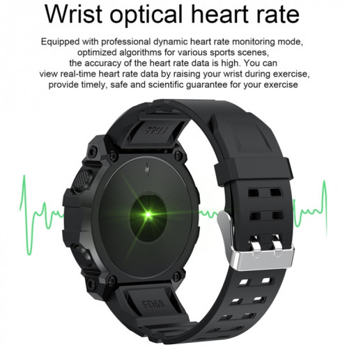 FD68 1,3 pouce Color Round Sport Smart Watch, Soutenir le mode cardiaque / mode multi-sports (noir) SH460B360-07