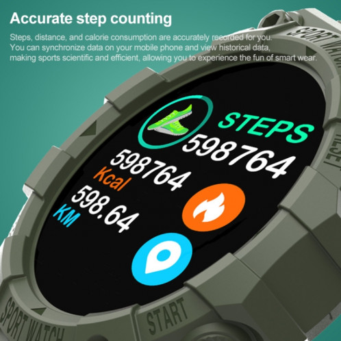 FD68S 1,44 pouce Color Roud Sport Sport Smart Watch, Soutenir le mode cardiaque / mode multi-sports (vert) SH466G604-07