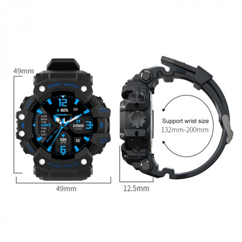 LC11 1,28 pouce TFT Screen Sports Smart Smart Watch, IP68 Soutien imperméable et surveillance de la pression artérielle (noir) SH513B900-07