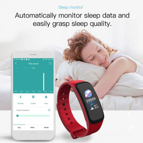 TLW B1 Plus Fitness Tracker 0.96 pouces couleur écran Bluetooth 4.0 bracelet bracelet intelligent, IP67 imperméable à l'eau, soutien de mode sportif / moniteur de fréquence cardiaque / moniteur de sommeil / SH686L1820-011