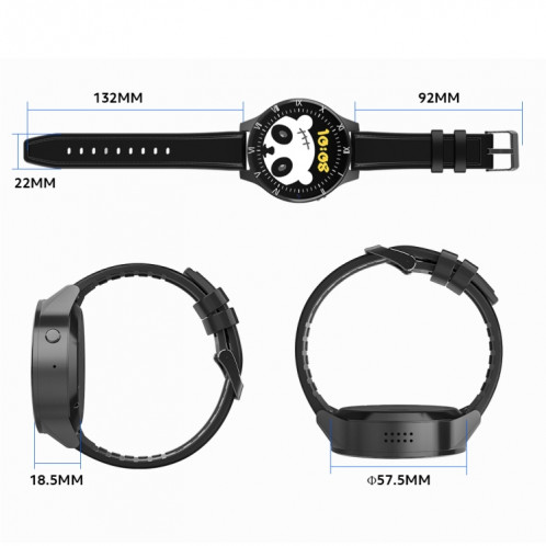 Rogbid Panda 1,69 pouces IPS Screen Dual Cameras Smart Watch, support la surveillance de la fréquence cardiaque / appel de carte SIM SR9791444-07