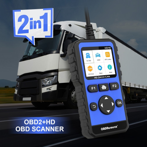 HD10 12V-24V 2 en 1 Outil de diagnostic complet des systèmes Scanner OBD2 / HDOBD / EOBD SH2428361-09