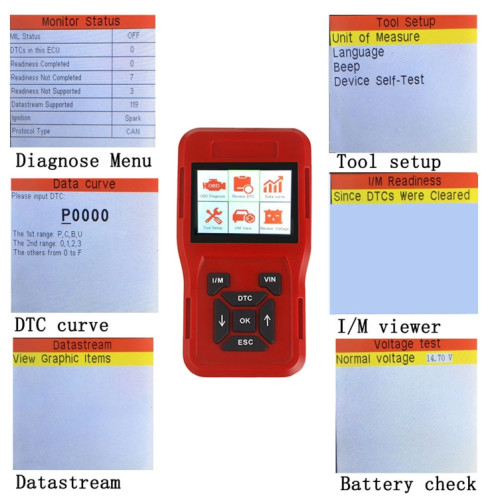 Outil de Diagnostic de détecteur de défaut du Mini lecteur de Code de voiture TK209 OBD2 SH256496-08