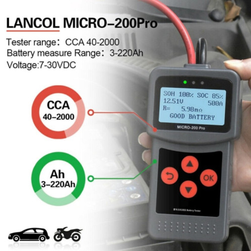 Testeur de batterie de voiture MICRO-200 PRO, analyseur de résistance interne de batterie, Version européenne occidentale SH25681662-010