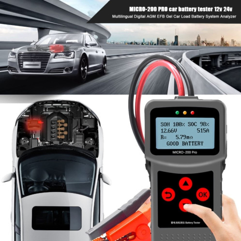 Testeur de batterie de voiture MICRO-200 PRO, analyseur de résistance interne de batterie, Version européenne occidentale SH25681662-010