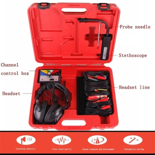 Stéthoscope électronique à 6 canaux pour voiture, châssis de moteur et boîte de vitesses, testeur de bruit anormal SH28811023-08