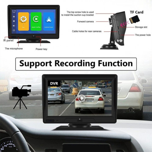 P702D – navigateur de voiture sans fil, écran tactile Portable de 7 pouces, enregistreur de conduite intelligent à double objectif SH291636-08