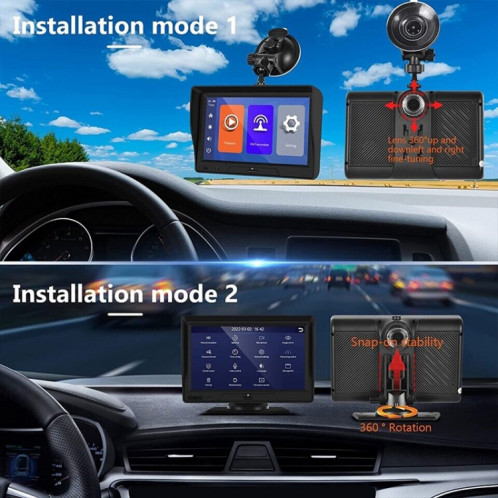 P702D – navigateur de voiture sans fil, écran tactile Portable de 7 pouces, enregistreur de conduite intelligent à double objectif SH291636-08