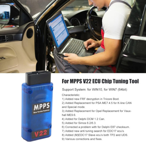 Outil de réglage de puce ECU à durée de vie de la version de déverrouillage MPPS V22 SH29431695-05