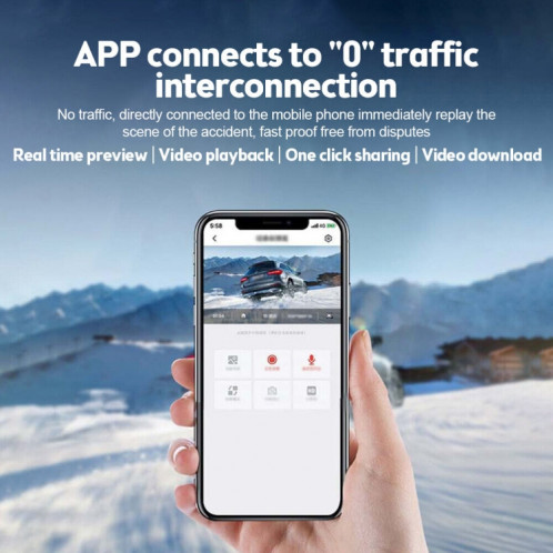 Enregistreur de conduite WiFi HD 1080P pour voiture, prend en charge le lien d'application mobile et l'enregistrement en boucle automatique SH2960545-011