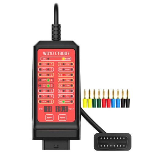 WOYO CTB007 Boîte de test CAN 12 V 24 V OBD2 avec câble de 27 po / 59 po pour tous les outils de diagnostic automobile (noir et rouge) SH58BR735-010