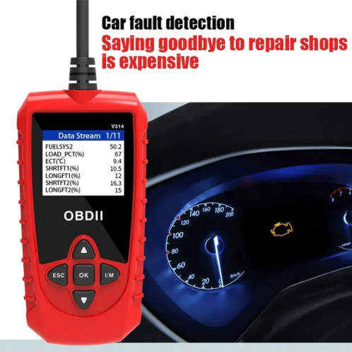 Lecteur de Code d'effacement de défaut d'instrument de Diagnostic d'obd de voiture de V314 SH74121897-012