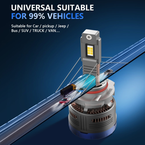 P13 1 paire 9006 / HB4 DC10-32V / 60W / 6000K / 6500LM phare LED en métal liquide de voiture SH98481682-08