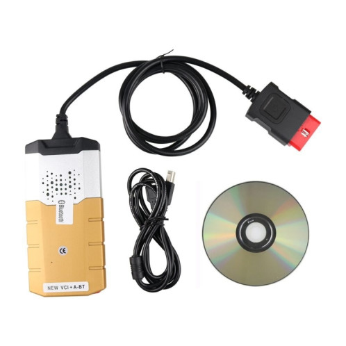 Autocom CDP Câbles de diagnostic Bluetooth professionnels pour voiture en alliage d'aluminium Outil de diagnostic OBD2 Delphi DS150E (Or) SH851J1657-05