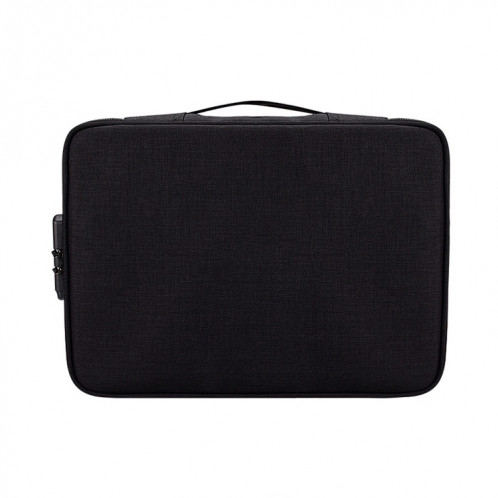 ZJ02 Polyester étanche Multi-couche Sac de stockage Sac d'ordinateur portable pour toutes tailles d'ordinateurs portables, avec verrou mot de passe (noir) SH141B366-013