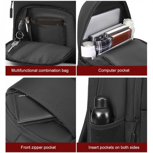 Sac à dos d'ordinateur portable Oxford multifonctionnel CXS-615 (noir) SH224B1360-07