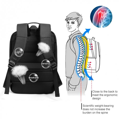 Sac à dos pour ordinateur portable Oxford CXS-618 Multifonctionnel Oxford (Noir) SH225B1869-07