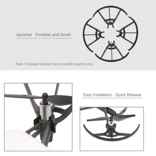4 housses de protection pour hélice PCS pour drone DJI TELLO (noir) SH136B1564-06