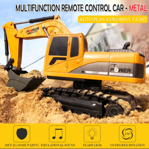 Excavatrice en métal d'ingénierie commandée à distance à 6 canaux 24G 258-1 24RC chargeant la voiture RC SH01651746-014