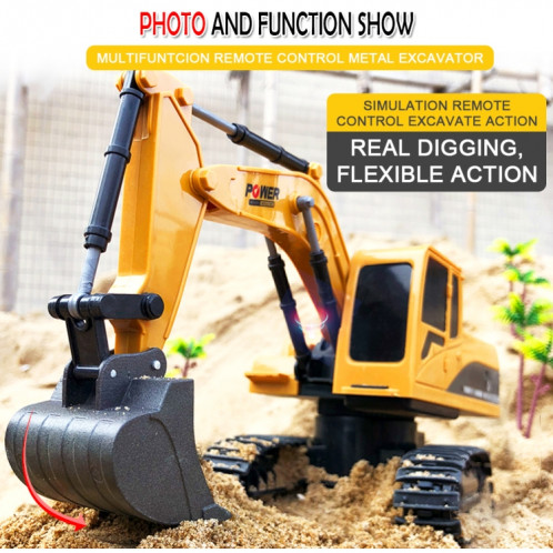 Excavatrice en métal d'ingénierie commandée à distance à 6 canaux 24G 258-1 24RC chargeant la voiture RC SH01651746-014