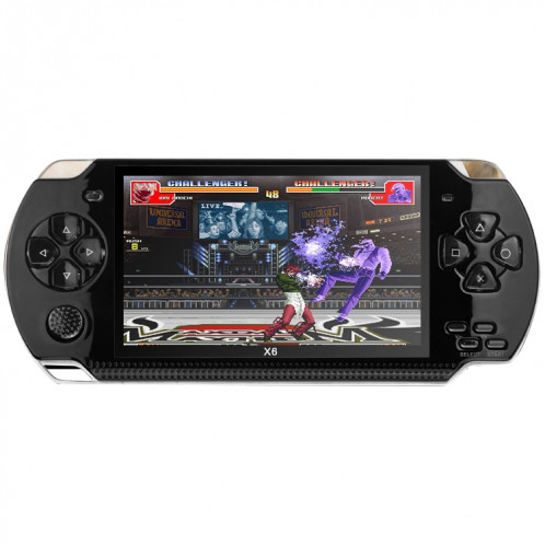 Console de jeu portable rétro avec écran de 6,3 pouces X6 de 4,3 pouces avec appareil photo 3MP, Jeux intégrés 10000, Supporte E-book / Enregistrement / Lecture de musique / Lecture de vidéos (Noir) SH368B154-012