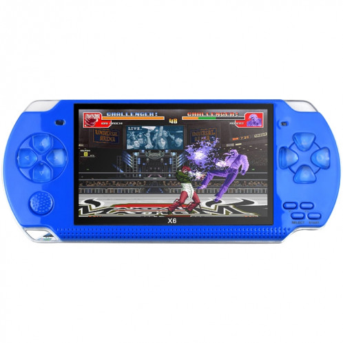 Console de jeu portable rétro avec écran de 6,3 pouces X6 de 4,3 pouces avec appareil photo 3MP, Jeux intégrés 10000, Supporte E-book / Enregistrement / Lecture de musique / Lecture de vidéos (Bleu) SH368L814-012