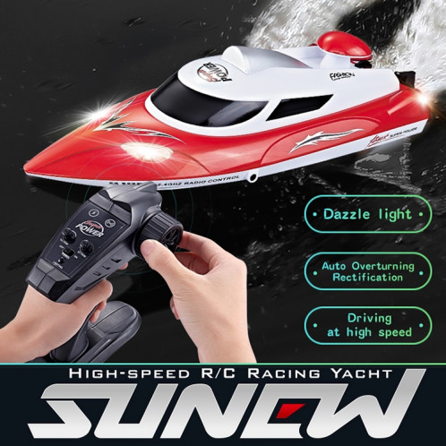 HongXunJie HJ806 2.4Ghz Refroidissement À L'eau Des Bateaux De Course À Grande Vitesse Avec Télécommande, Fonction Auto Flip, Distance De Contrôle De 200m (Rouge) SH491R1062-016