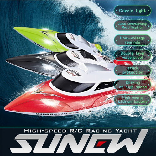 HongXunJie HJ806 2.4Ghz Refroidissement À L'eau Des Bateaux De Course À Grande Vitesse Avec Télécommande, Fonction Auto Flip, Distance De Contrôle De 200m (Rouge) SH491R1062-016