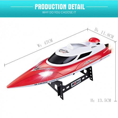 HongXunJie HJ806 2.4Ghz Refroidissement À L'eau Des Bateaux De Course À Grande Vitesse Avec Télécommande, Fonction Auto Flip, Distance De Contrôle De 200m (Rouge) SH491R1062-016