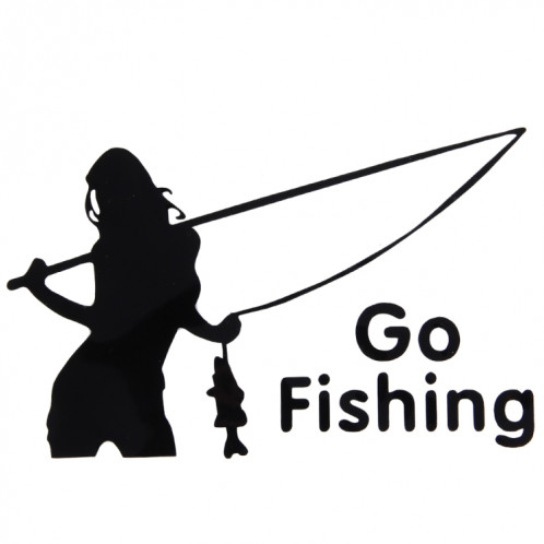 Autocollant réfléchissant de voiture Beauty Go Fishing Styling, taille: 14cm x 8.5cm (Noir) SH151B1546-04