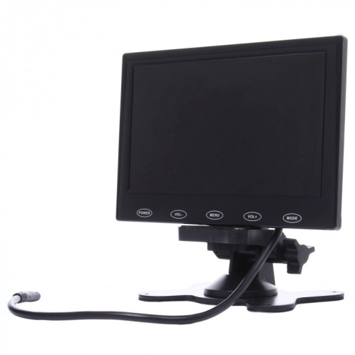 7,0 pouces 800 * 480 caméras de surveillance de voiture moniteur avec support d'angle réglable et télécommande, soutien VGA / HDMI / AV (noir) SH314B1765-09