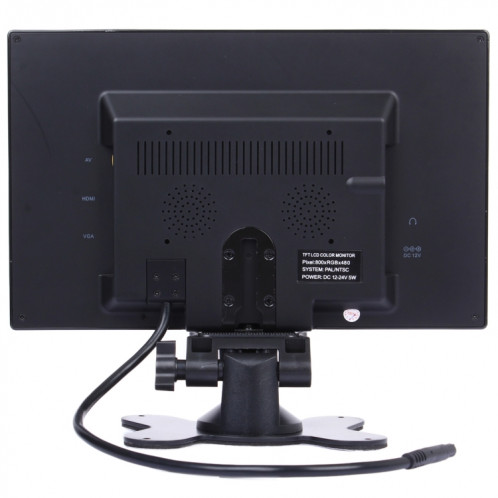 9,0 pouces 800 * 480 caméras de surveillance de voiture moniteur avec support d'angle réglable et télécommande, soutien VGA / HDMI / AV (noir) SH315B1065-09
