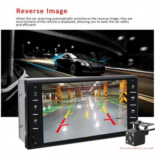 848V 16 Navigateur GPS de voiture à écran tactile multipoint de 7 pouces, prise en charge de la carte TF / lecteur USB / AUX / MP5 / liens miroir Android et iPhone (noir) SH407B1447-011
