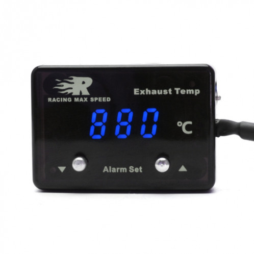 CNSPEED Thermomètre à affichage numérique de gaz de queue de voiture avec capteur P-ETM-01 (bleu) SH451L285-07