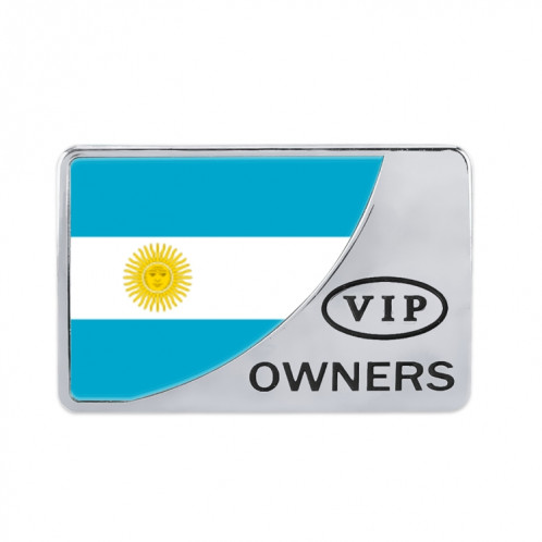 Universal Car Argentina Flag Rectangle Forme Autocollant Décoratif en Métal VIP (Argent) SH474S1241-06